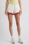 Damson Madder Jenna Cherry Broderie-anglaise Cotton Shorts In White