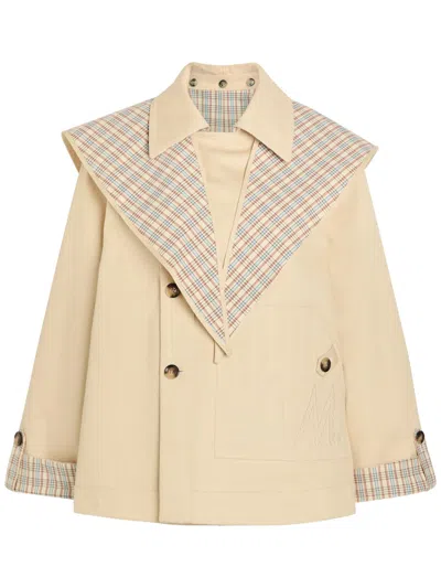 Damson Madder Jerry Reversible Cropped Cotton Trench Coat In Nude