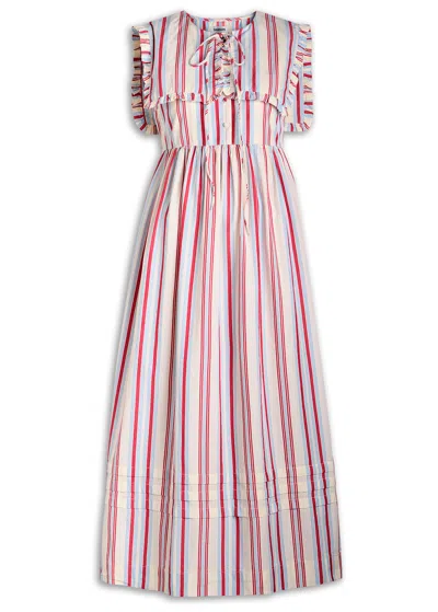 DAMSON MADDER DAMSON MADDER JOSEPHINE STRIPED COTTON MIDI DRESS