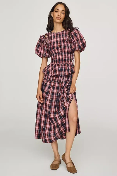 Damson Madder Josie 100% Cotton Midi Skirt In Multicolor