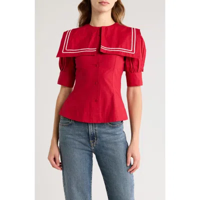 Damson Madder Keisha Organic Cotton Top In Red