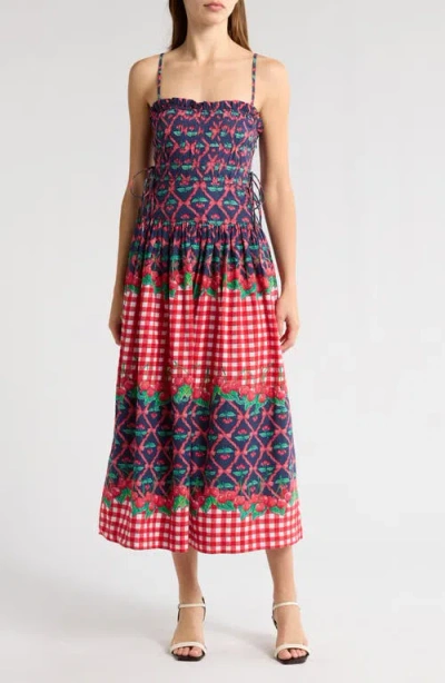Damson Madder Kelia Cherry Pie Cotton Sundress In Multi