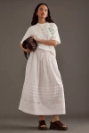 DAMSON MADDER DAMSON MADDER KELSEY BRODERIE ANGLAISE TIERED MIDI SKIRT