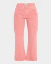Damson Madder Kenny Gingham Kick-flare Crop Jeans In Navy