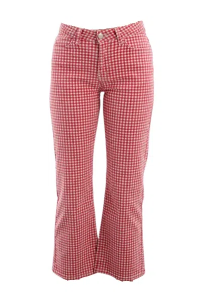 Damson Madder Kenny Jeans Red Gingham In Pink