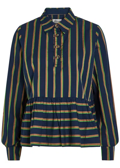 Damson Madder Kinsley Striped Cotton-poplin Shirt In Black