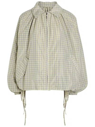 Damson Madder Lailah Gingham Woven Bomber Jacket In Grey
