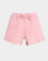 Damson Madder Lana Embroidered Drawstring Shorts In Blue