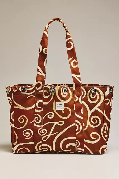 Damson Madder Large Canvas Eyelet Tote In White