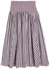 Damson Madder Layla Striped Cotton Midi Skirt In Multi