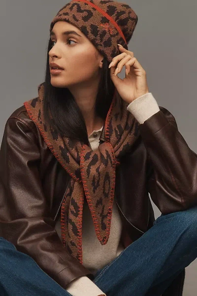 Damson Madder Leopard Beanie In Orange