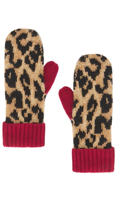 Damson Madder Leopard Mittens In Brown