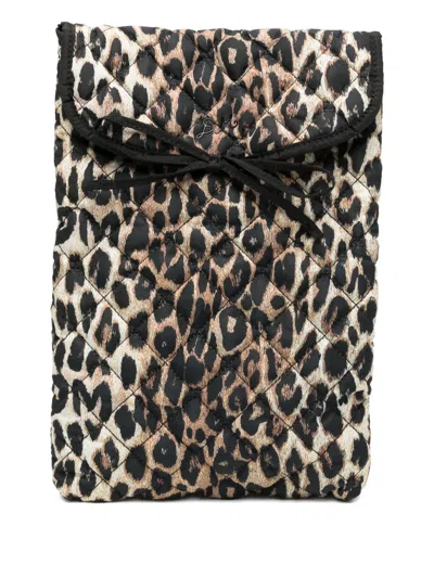 Damson Madder Leopard-print Laptop Bag In Brown