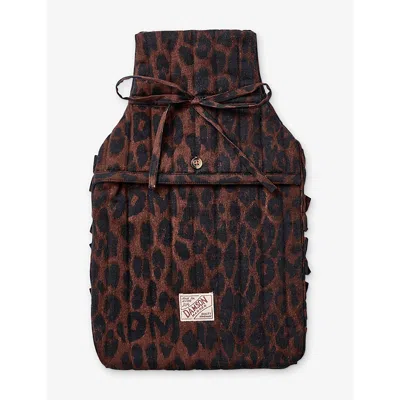 Damson Madder Leopard-print Cotton Hot Water Bottle Cover