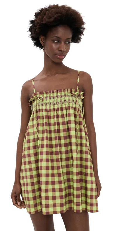 Damson Madder Lilo Dress Choc Avocado In Multi