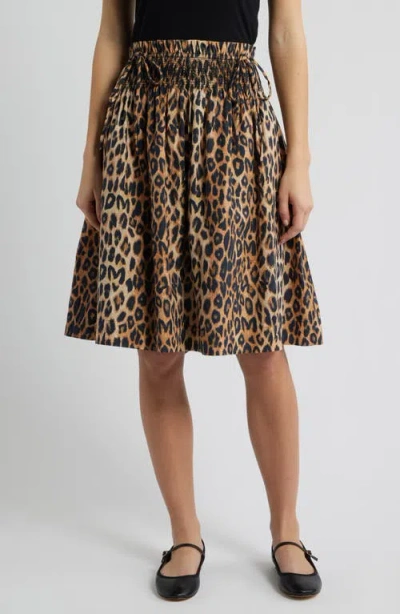 Damson Madder Lilo Leopard Spot Convertible Minidress In Brown