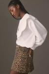 Damson Madder Lily Leopard-print Denim Mini Skirt In Multicolor