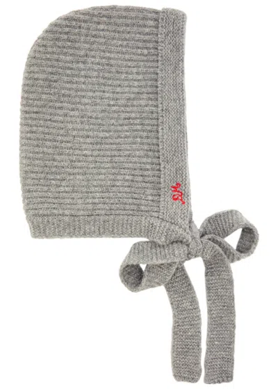 Damson Madder Logo-embroidered Wool Bonnet In Gray