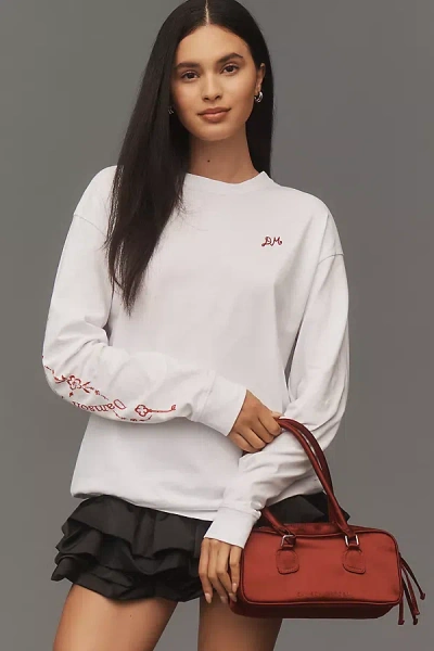 Damson Madder Long-sleeve Graphic Tee In White