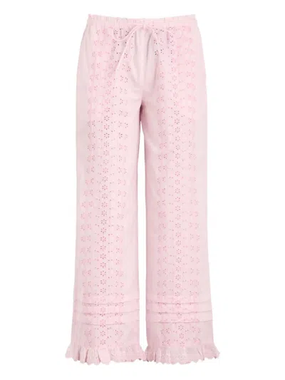 Damson Madder Lucinda Broderie Trousers In Pink