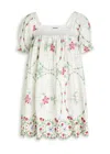 Damson Madder Lulu Floral-embroidered Cotton Mini Dress