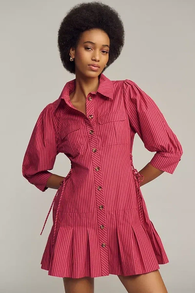 Damson Madder Maisie Mini Shirt Dress In Pink