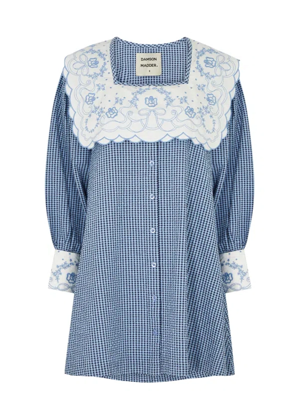 slim fit dresses Damson Madder Ambrose Midi Night Dress in White – The Hambledon main image 1