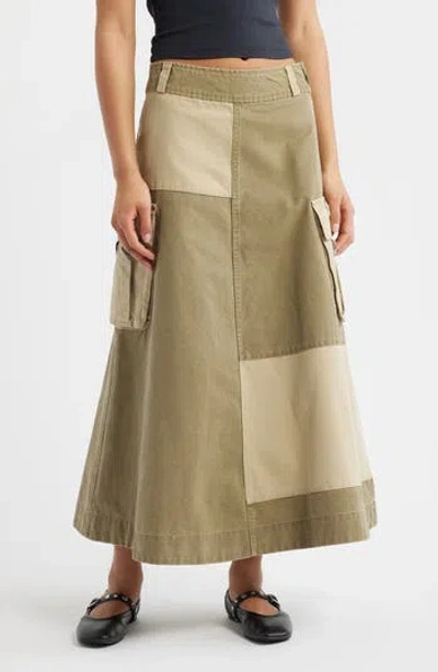 Damson Madder Marcelle Barn Midi Skirt In Olive