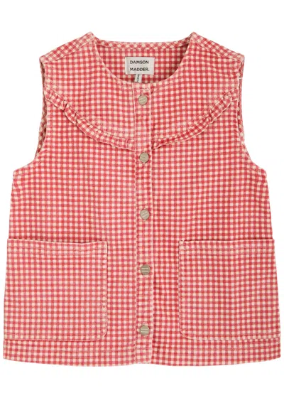 DAMSON MADDER DAMSON MADDER MARI GINGHAM STRETCH-DENIM GILET
