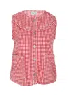 Damson Madder Mari Top Red Gingham In Red
