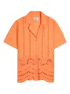 Damson Madder Martina Oversize Eyelet Button-up Shirt In Orange
