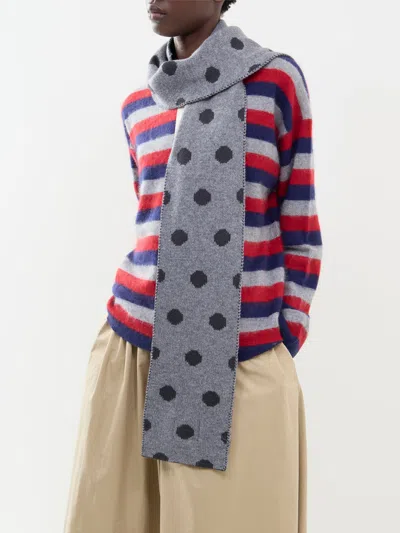 Damson Madder Merion Reversible Scarf In Greyu00a0spot