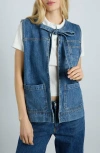 Damson Madder Milly Tie Front Denim Vest In Blue