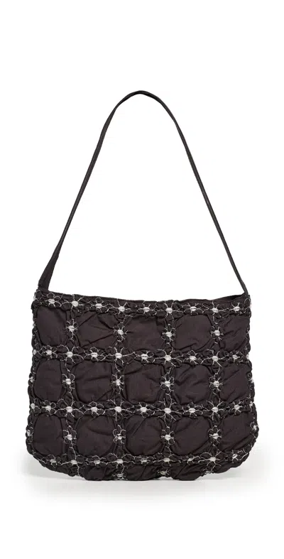Damson Madder Minnie Shirred Shoulder Bag Black