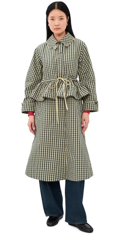 Damson Madder Myrtle Trench Coat Navy In Multi