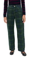 Damson Madder Sinclair Overdye Plaid Jeans In Green