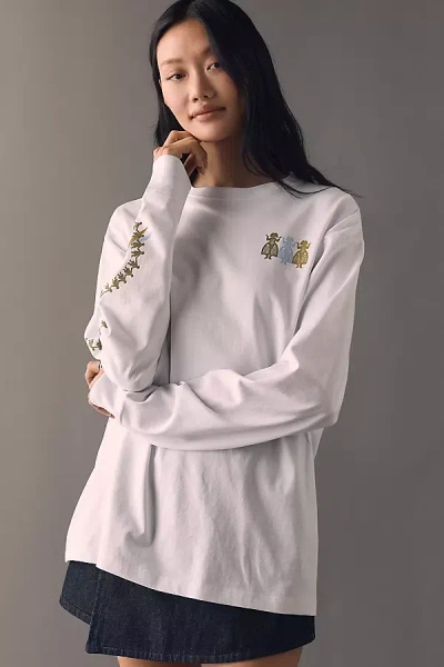 Damson Madder Organic Cotton Paper Girls Tee In White