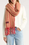 Damson Madder Oversized Brushed Scarf In Brown