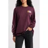 Damson Madder Paper Cut Gals Long Sleeve Organic Cotton Graphic T-shirt In Purple