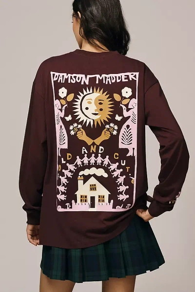 Damson Madder Paper Dolls Long-sleeve Graphic Tee In Purple
