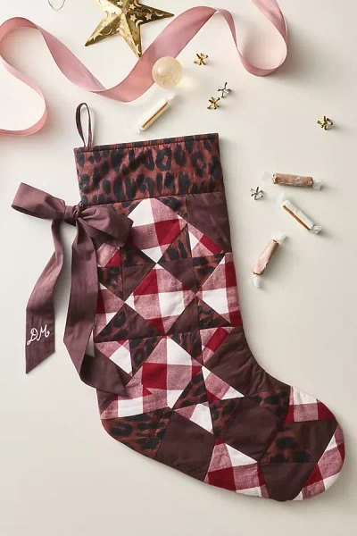 Damson Madder Patchwork Stocking In Brown