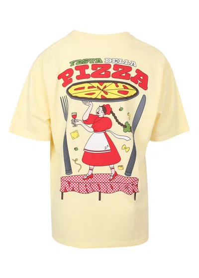 Damson Madder Pizza Party Boyfriend Tee Yellow