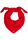 Damson Madder Pointelle Knit Head Scarf In Red