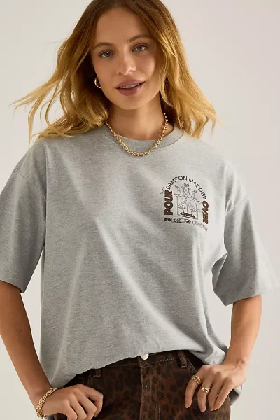 Damson Madder Pour Over Coffee Graphic T-shirt In Gray