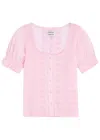 Damson Madder Prim Broderie-anglaise Cotton Blouse In Light Pink