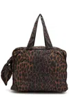 Damson Madder Quilted Leopard-print Cotton Tote In Brown