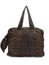Damson Madder Quilted Leopard-print Cotton Tote In Brown