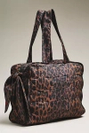 Damson Madder Quilted Leopard Tote In Brown