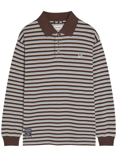 Damson Madder Remie Striped Cotton Rugby Top In Multi
