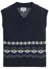 Damson Madder Rhona Fair Isle Wool Vest In Blue